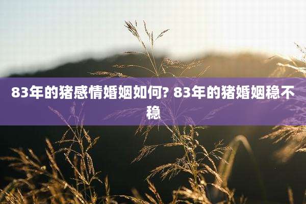 83年的猪感情婚姻如何? 83年的猪婚姻稳不稳