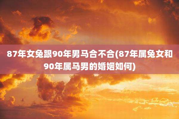 87年女兔跟90年男马合不合(87年属兔女和90年属马男的婚姻如何)
