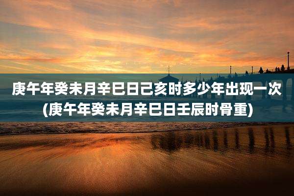 庚午年癸未月辛巳日己亥时多少年出现一次(庚午年癸未月辛巳日壬辰时骨重)
