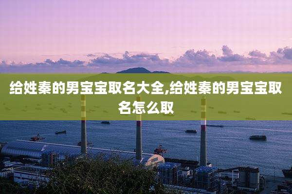 给姓秦的男宝宝取名大全,给姓秦的男宝宝取名怎么取