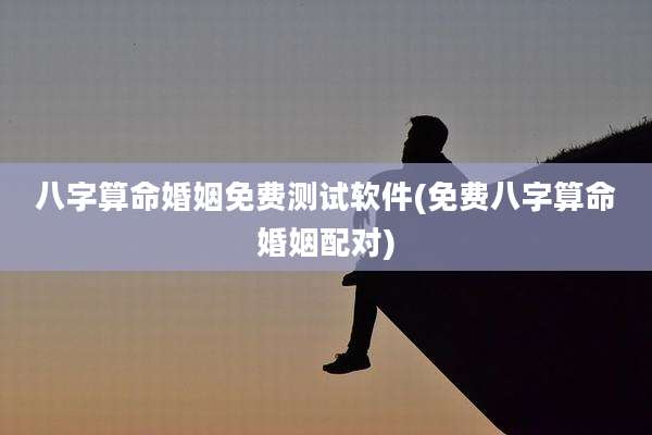 八字算命婚姻免费测试软件(免费八字算命婚姻配对)