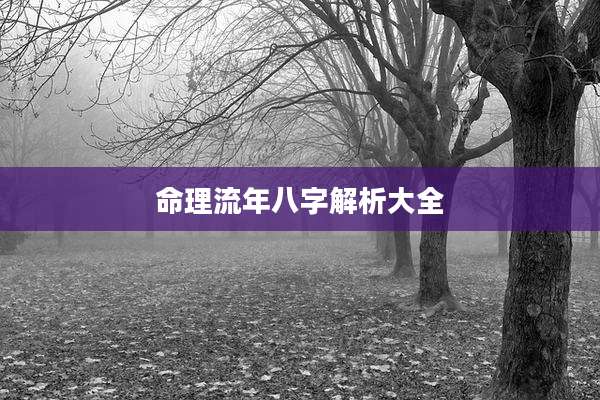 命理流年八字解析大全