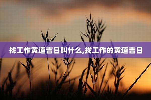 找工作黄道吉日叫什么,找工作的黄道吉日