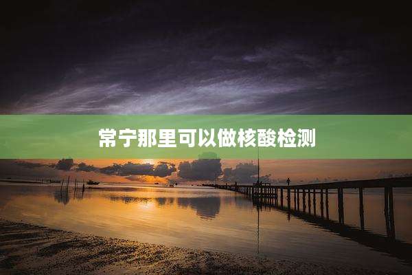 常宁那里可以做核酸检测