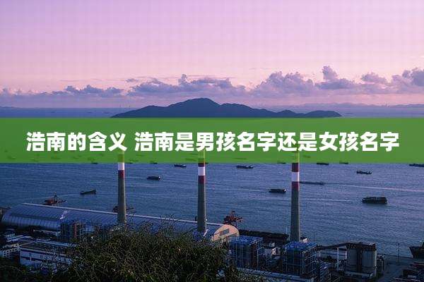 浩南的含义 浩南是男孩名字还是女孩名字