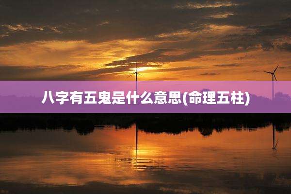 八字有五鬼是什么意思(命理五柱)