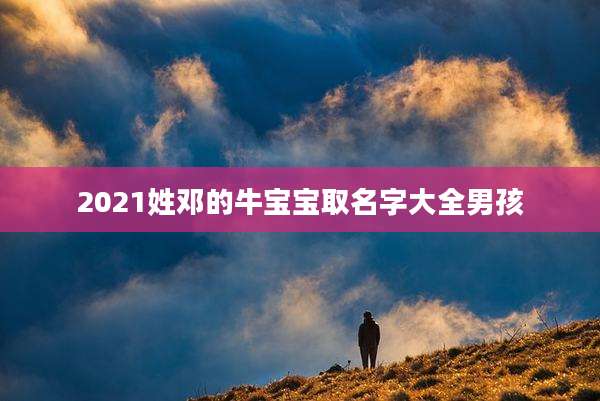 2021姓邓的牛宝宝取名字大全男孩