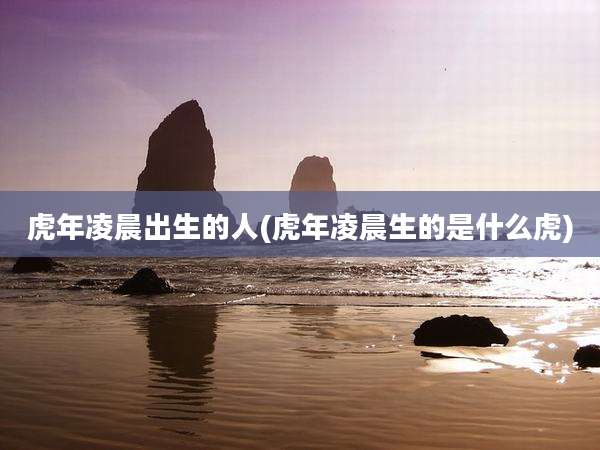 虎年凌晨出生的人(虎年凌晨生的是什么虎)