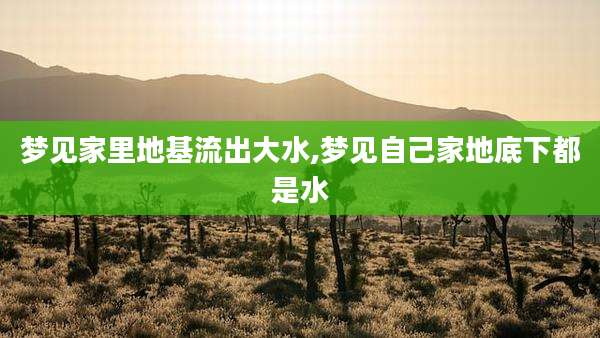 梦见家里地基流出大水,梦见自己家地底下都是水