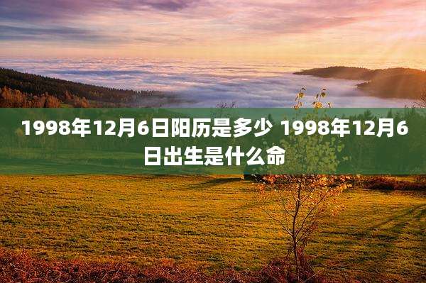 1998年12月6日阳历是多少 1998年12月6日出生是什么命