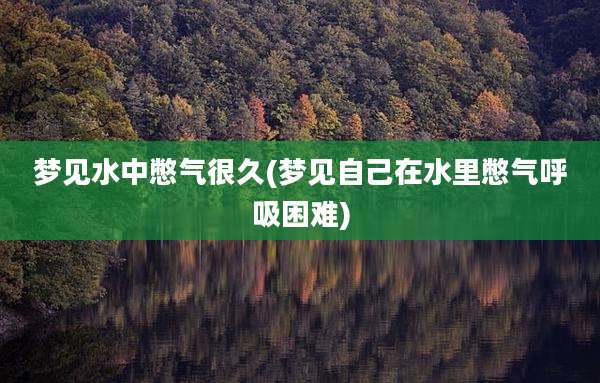梦见水中憋气很久(梦见自己在水里憋气呼吸困难)