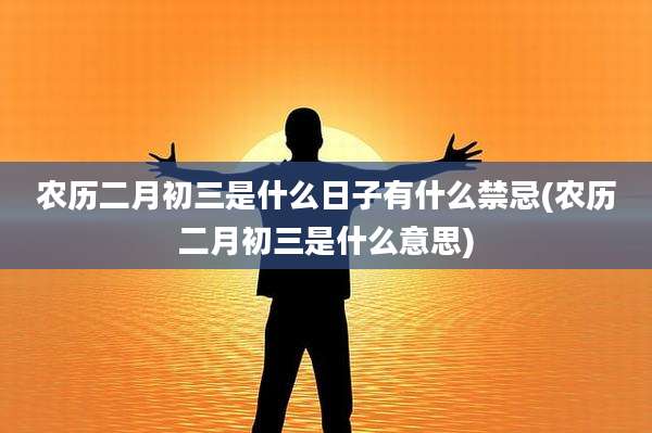 农历二月初三是什么日子有什么禁忌(农历二月初三是什么意思)