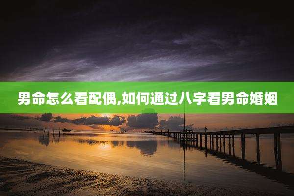 男命怎么看配偶,如何通过八字看男命婚姻
