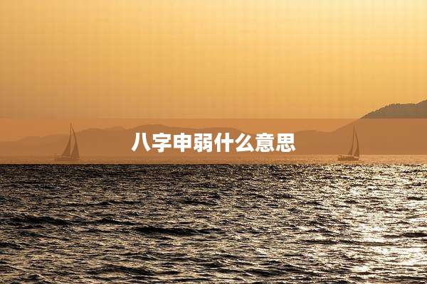 八字申弱什么意思