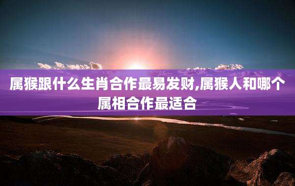 属猴跟什么生肖合作最易发财,属猴人和哪个属相合作最适合