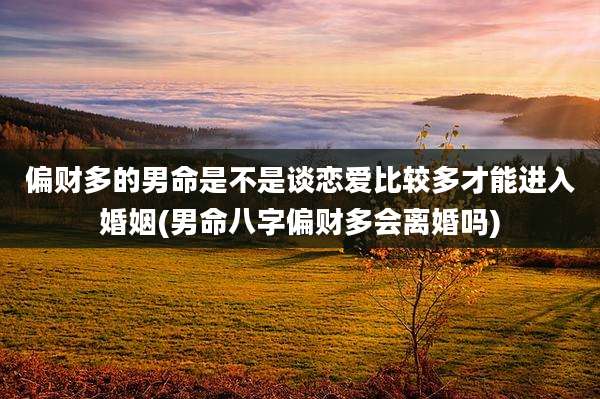 偏财多的男命是不是谈恋爱比较多才能进入婚姻(男命八字偏财多会离婚吗)