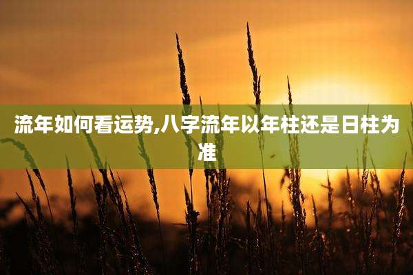 流年如何看运势,八字流年以年柱还是日柱为准