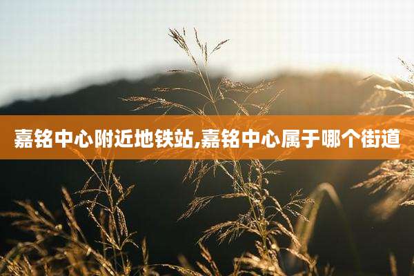 嘉铭中心附近地铁站,嘉铭中心属于哪个街道