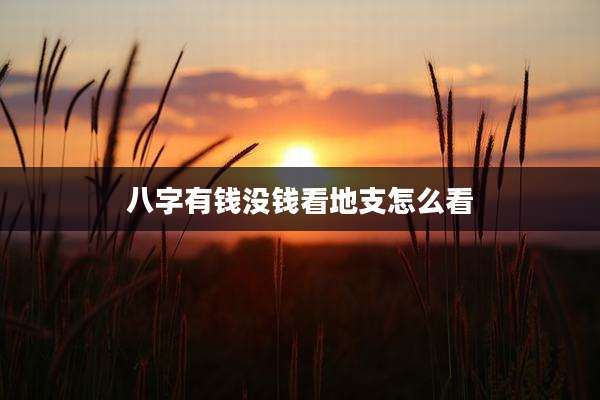 八字有钱没钱看地支怎么看