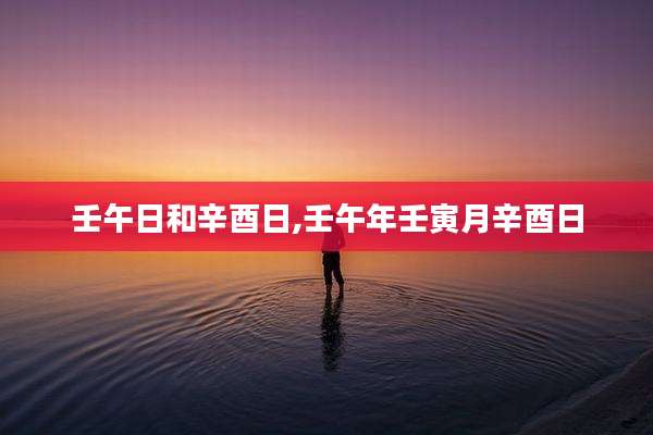 壬午日和辛酉日,壬午年壬寅月辛酉日