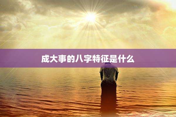 成大事的八字特征是什么