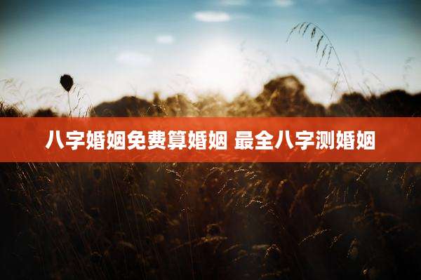 八字婚姻免费算婚姻 最全八字测婚姻