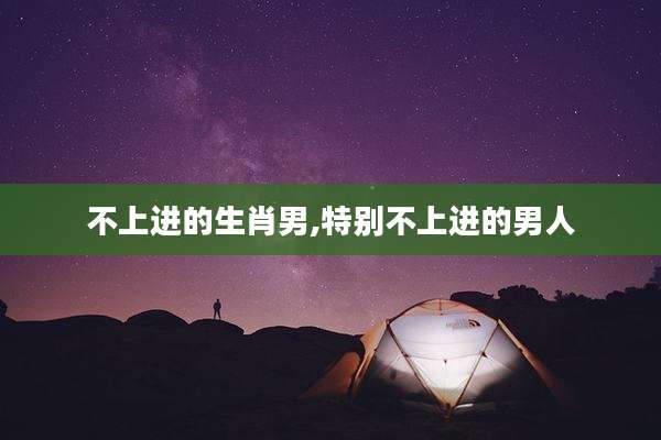 不上进的生肖男,特别不上进的男人