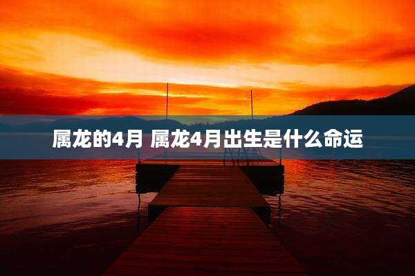 属龙的4月 属龙4月出生是什么命运