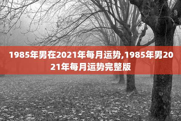 1985年男在2021年每月运势,1985年男2021年每月运势完整版