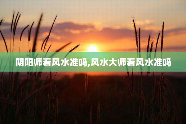 阴阳师看风水准吗,风水大师看风水准吗