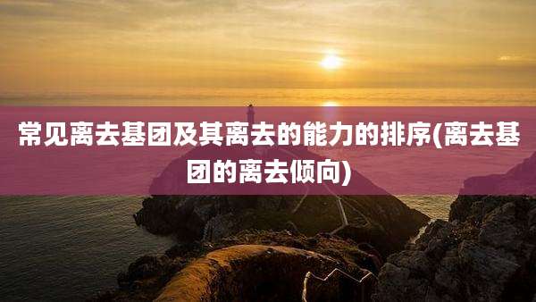 常见离去基团及其离去的能力的排序(离去基团的离去倾向)