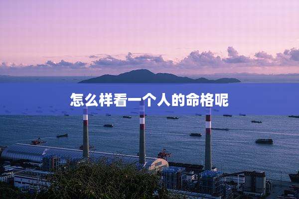 怎么样看一个人的命格呢