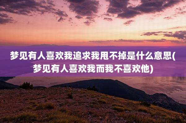 梦见有人喜欢我追求我甩不掉是什么意思(梦见有人喜欢我而我不喜欢他)