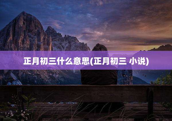 正月初三什么意思(正月初三 小说)