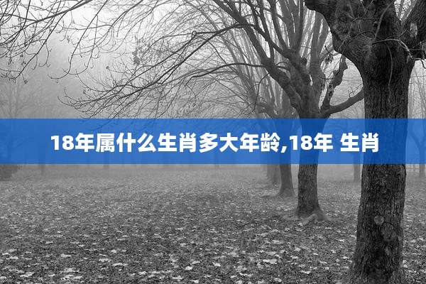 18年属什么生肖多大年龄,18年 生肖