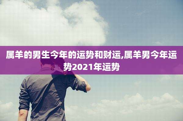 属羊的男生今年的运势和财运,属羊男今年运势2021年运势