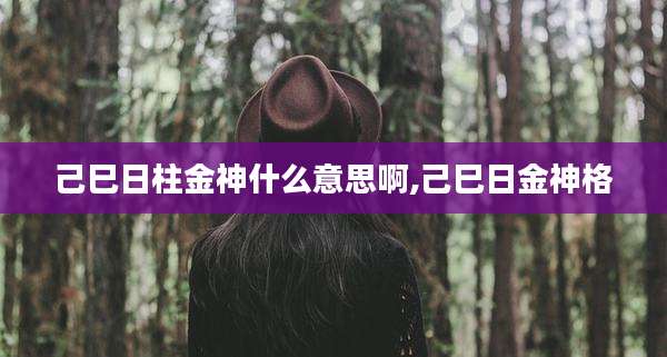己巳日柱金神什么意思啊,己巳日金神格