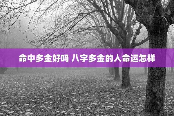 命中多金好吗 八字多金的人命运怎样
