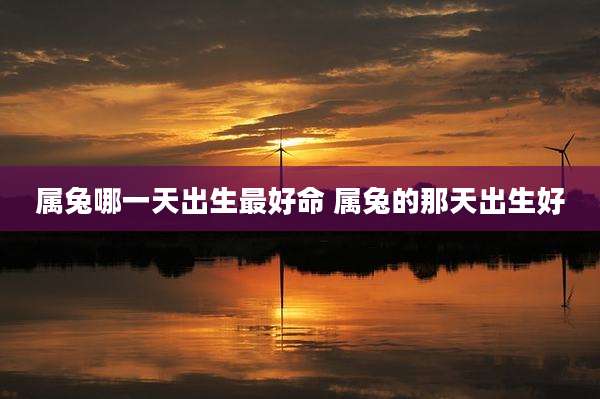 属兔哪一天出生最好命 属兔的那天出生好