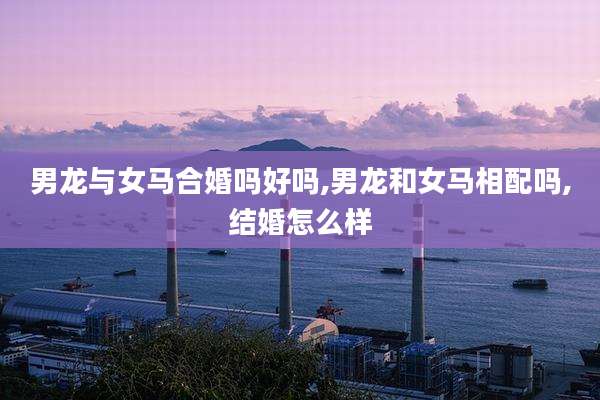 男龙与女马合婚吗好吗,男龙和女马相配吗,结婚怎么样