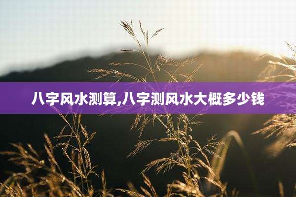 八字风水测算,八字测风水大概多少钱