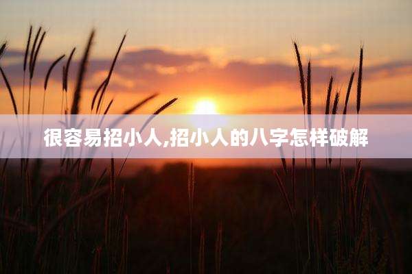 很容易招小人,招小人的八字怎样破解