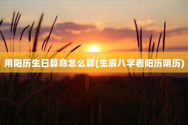 用阳历生日算命怎么算(生辰八字看阳历阴历)