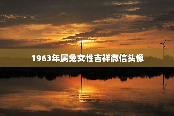1963年属兔女性吉祥微信头像