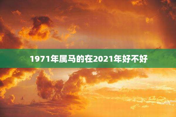 1971年属马的在2021年好不好