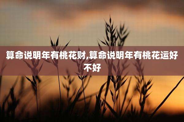 算命说明年有桃花财,算命说明年有桃花运好不好