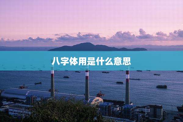 八字体用是什么意思