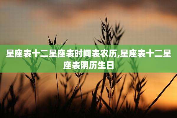 星座表十二星座表时间表农历,星座表十二星座表阴历生日