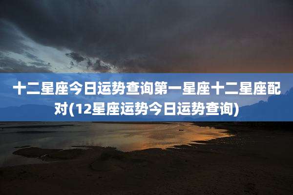 十二星座今日运势查询第一星座十二星座配对(12星座运势今日运势查询)