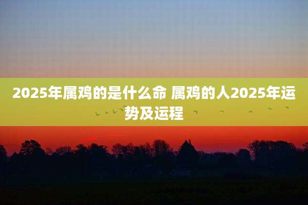 2025年属鸡的是什么命 属鸡的人2025年运势及运程